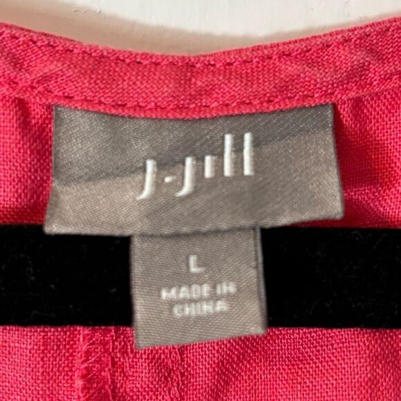 J. Jill L 100% linen coral sleeveless pocket dress - Picture 6 of 8